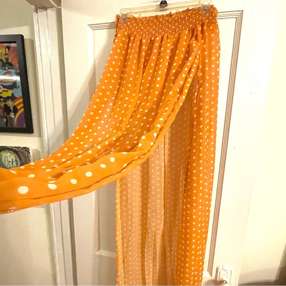 Maxi Skirt & Tube Top Set | Burnt Orange Polka Dot Flowy Sexy Date Summer Cute - Picture 11 of 13